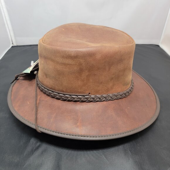 Bravo Outback Leather Hat American Hat Makers | Chestnut Color | XX-LARGE NWT - Picture 5 of 8